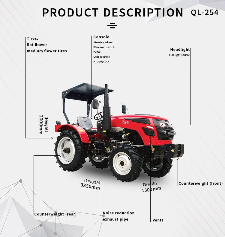 Qilu 25HP Chinese High Quality Hot-Sale Tractors 4WD Farm Track Tractor Price Agriculture Equipment